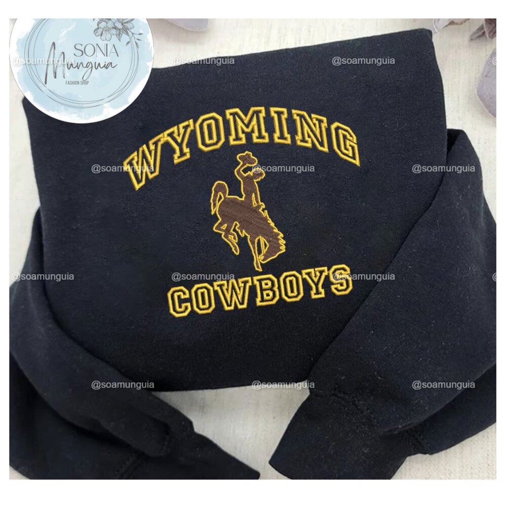NCAA Wyoming Cowboys Embroidered Sweatshirt | Game Day Crewneck shirt | College